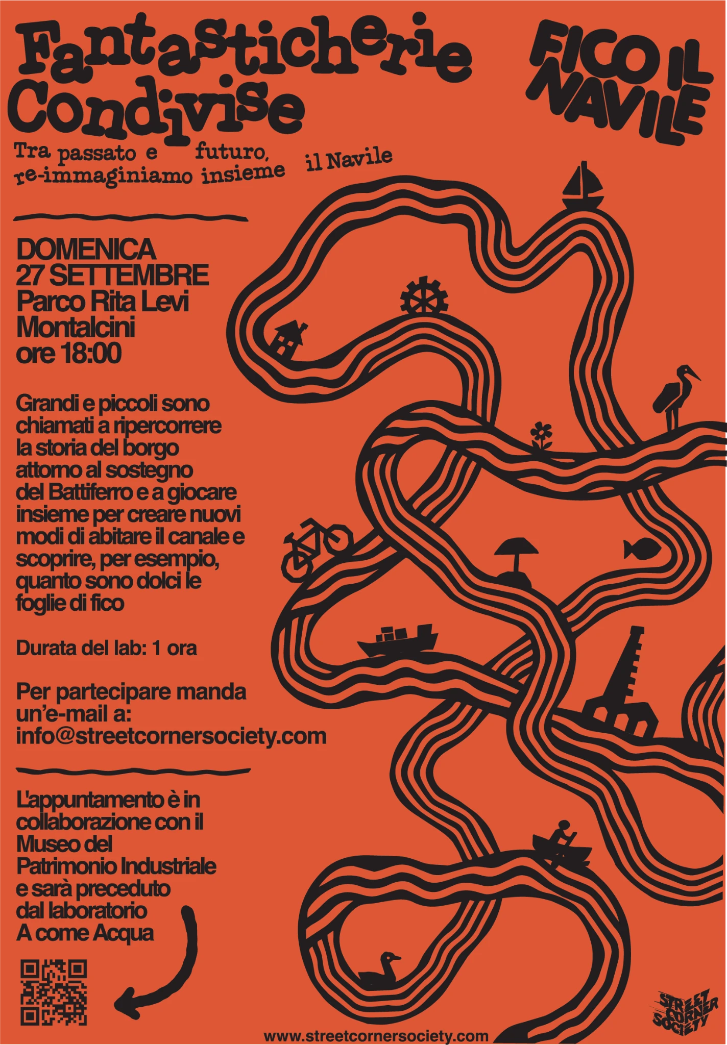 Fantasticherie Condivise — domenica 27 settembre, Parco Rita Levi Montalcini, ore 18:00. Laboratorio di un’ora per grandi e piccoli. Per partecipare: info@streetcornersociety.com.